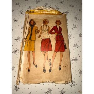 Vintage Simplicity 9904 Sewing Pattern Misses Jacket Blouse Skirt Size 12‎ 1970s